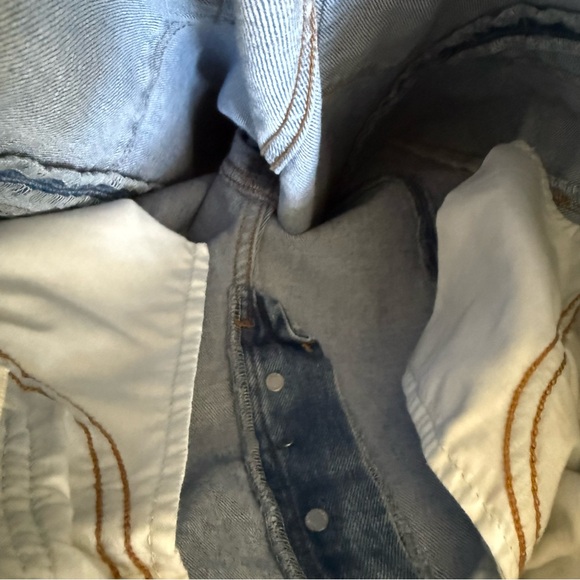 Aritzia Denim Forum The Arlo High Rise Seam Straight Jean 27 Light Blue Indigo - Picture 13 of 17